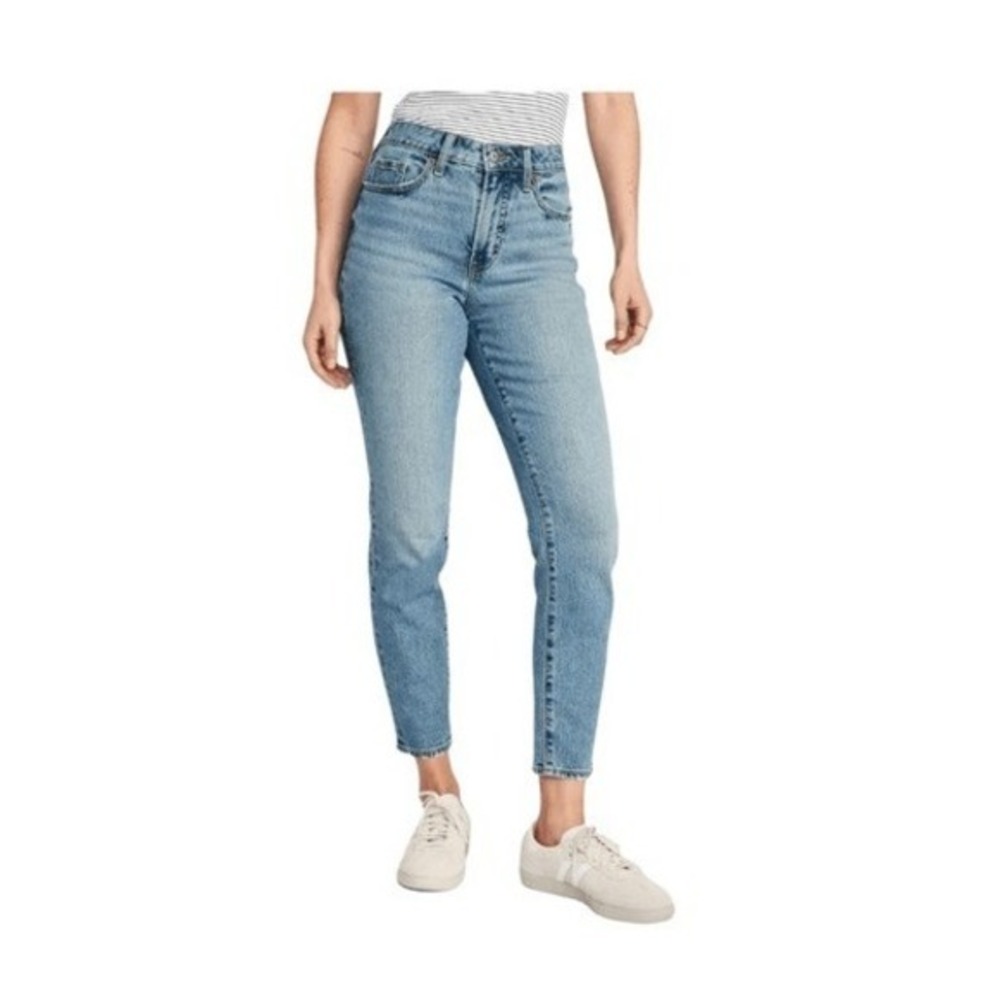 Old Navy OG Straight High Rise Jeans Lilo Blue Medium Wash Denim‎ 12